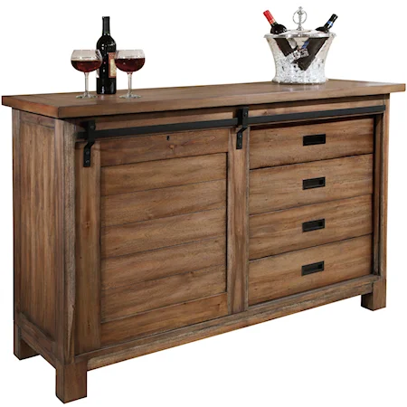 Homestead Wine and Bar Cabinet with Sliding Door